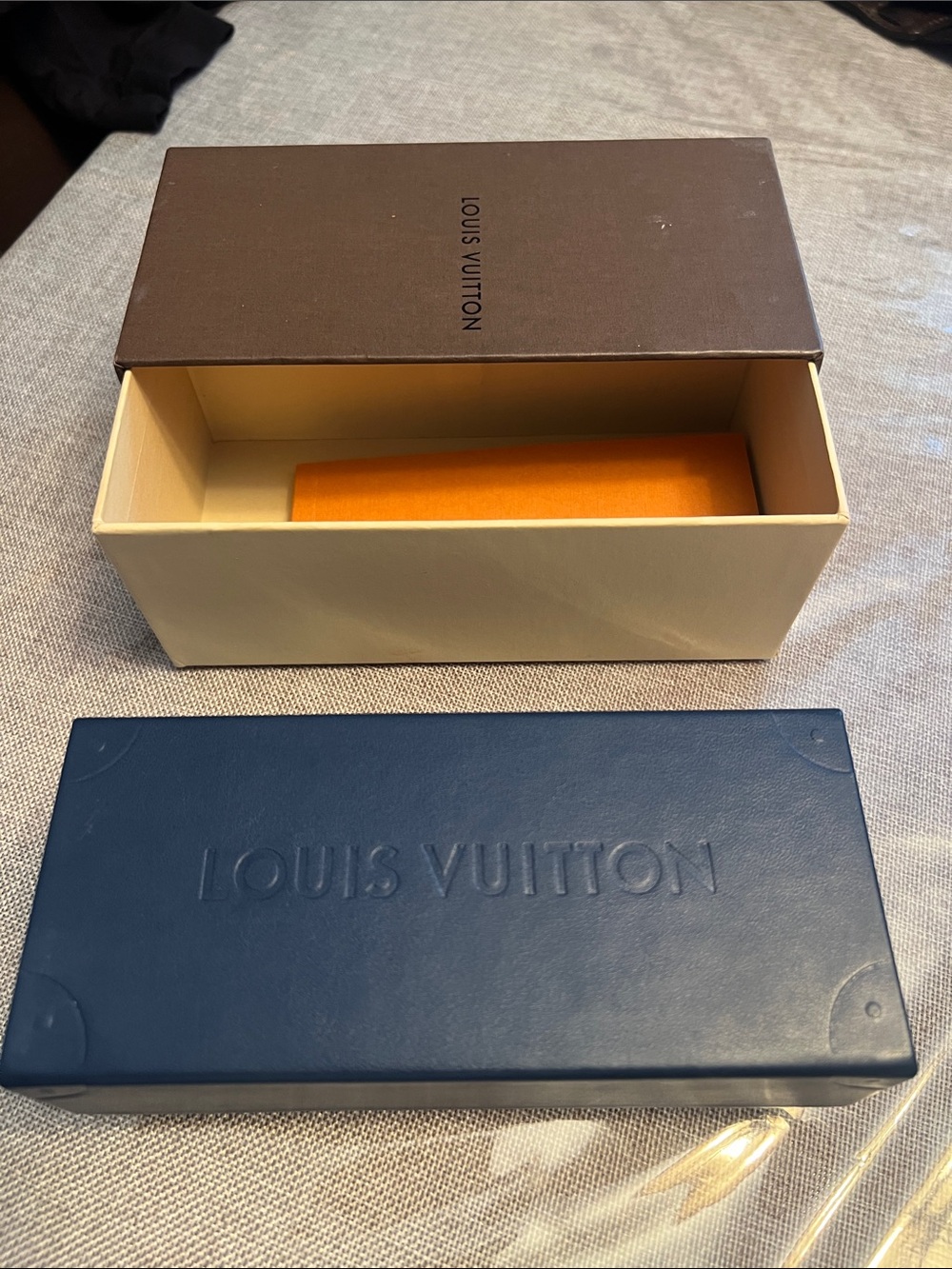 Louis Vuitton sunglasses/ glass case box. All included as shown